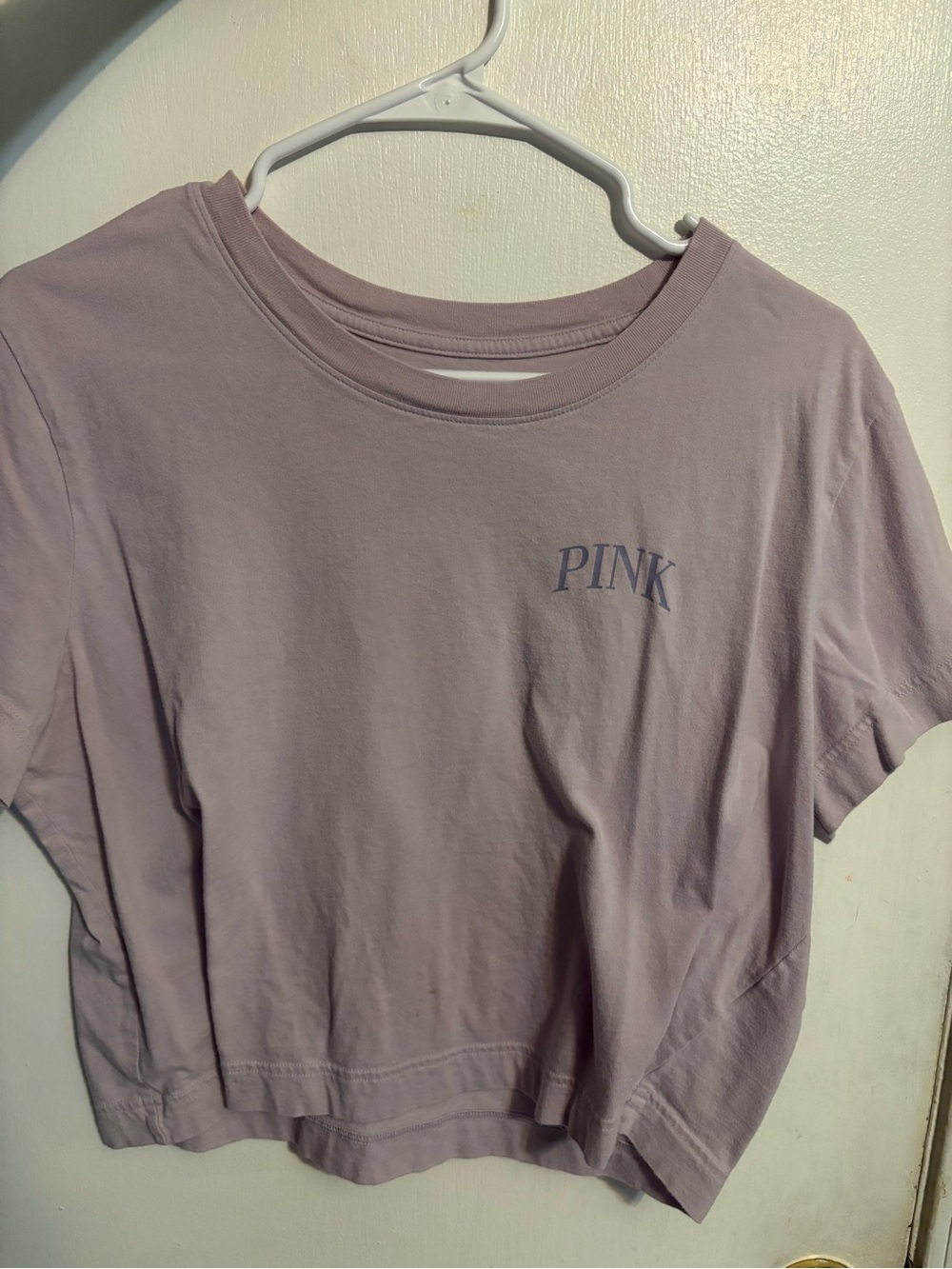 PINK Victoria's Secret Light Lavender Cropped Tee